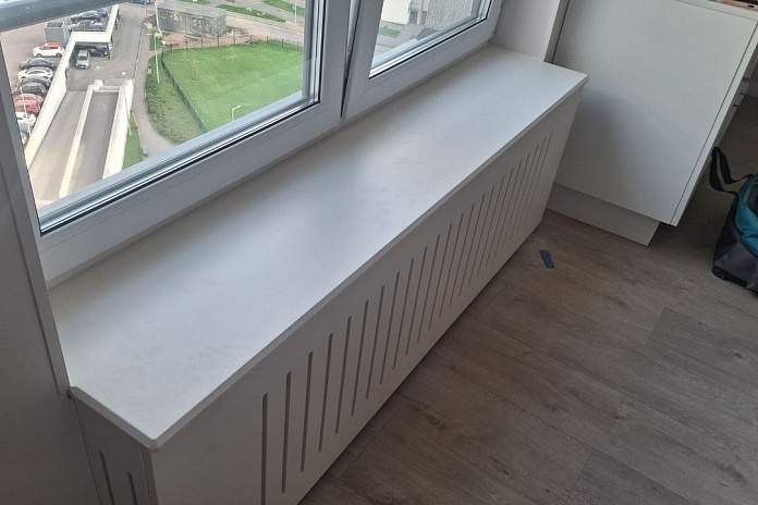 Экраны и подоконники из мдф в белой эмали (4). Работы компании РСК Интерьер.