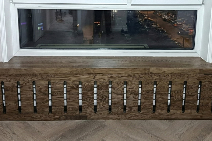 Подоконники с экранами из дуба (3). Работы компании РСК Интерьер.