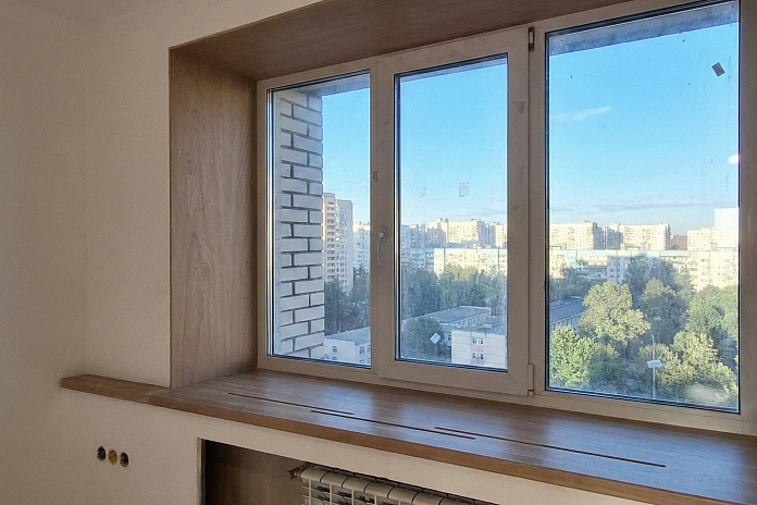 Подоконник с откосами из дуба (2). Работы компании РСК Интерьер.