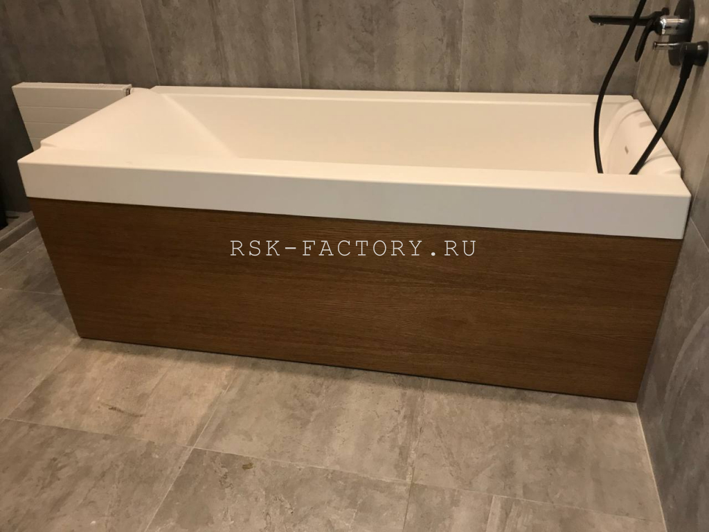 Экран из шпонированного мдф под ванну (1). Работы компании РСК Интерьер.